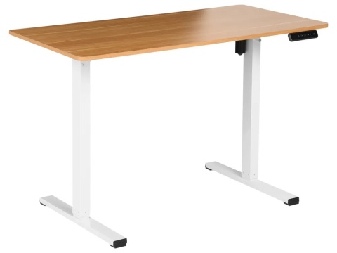 BELIANI Biurko regulowane elektrycznie TAVARES Jasny brąz / biały 120 x 60 cm