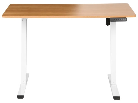BELIANI Biurko regulowane elektrycznie TAVARES Jasny brąz / biały 120 x 60 cm