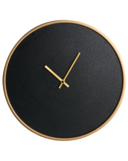 Zegar ścienny LUCENS 40 cm czarny złote wskazówki minimalistyczny