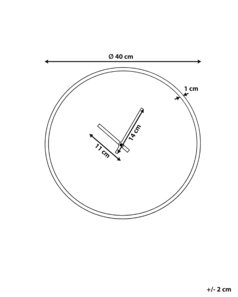 Zegar ścienny LUCENS 40 cm czarny złote wskazówki minimalistyczny