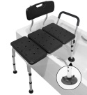 Aluminiowa Ławka Transferowa do Wanny PEPE Mobility - Regulowana Wysokość - Czarna - Do 100 kg