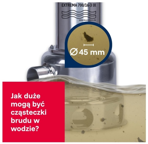 T.I.P. Extrema 700/16-3 IX Budowlana Pompa Zanurzeniowa do Wody Brudnej - 400 V - 2500 W - 42 000 l/h