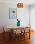 Elegancki Zestaw 4 Krzeseł do Jadalni EDINA - Drewno Kauczukowe i Rattan - Styl Retro
