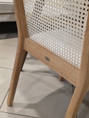 Elegancki Zestaw 4 Krzeseł do Jadalni EDINA - Drewno Kauczukowe i Rattan - Styl Retro