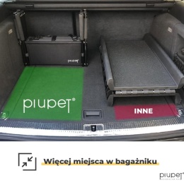 PiuPet® Składana Rampa Samochodowa Schodki dla Psa - Rury Stalowe - Wzmocnione PVC - do 80 kg (Zestaw z Torbą)