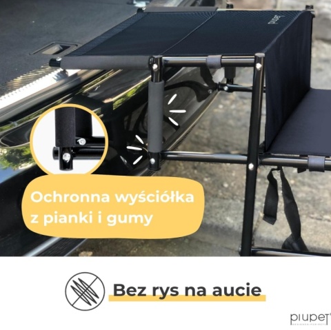 PiuPet® Składana Rampa Samochodowa Schodki dla Psa - Rury Stalowe - Wzmocnione PVC - do 80 kg (Zestaw z Torbą)