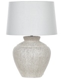 Beliani Lampa stołowa CAINE jasnobeżowa ceramiczna z kloszem 60 cm