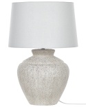 Beliani Lampa stołowa CAINE jasnobeżowa ceramiczna z kloszem 60 cm