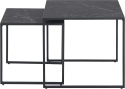 AC Design Furniture Ingelise zestaw 2 stolików kawowych czarny marmur kwadratowe