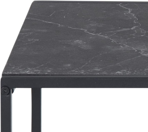 AC Design Furniture Ingelise zestaw 2 stolików kawowych czarny marmur kwadratowe