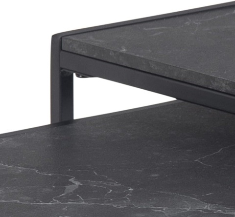 AC Design Furniture Ingelise zestaw 2 stolików kawowych czarny marmur kwadratowe