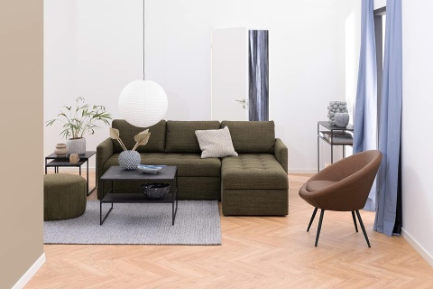 AC Design Furniture Ingelise zestaw 2 stolików kawowych czarny marmur kwadratowe