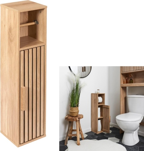 HOME DECO FACTORY Klaus szafka na papier toaletowy brązowa 78 cm