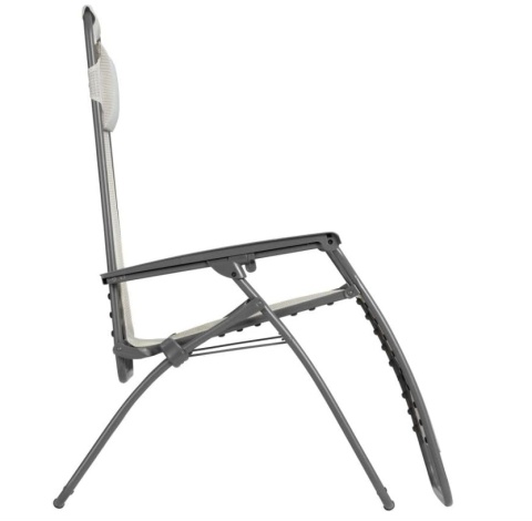 Lafuma Mobilier R Clip Luksusowy Fotel Relaksacyjny / Leżak Składany - Pozycja Zero Gravity - Żytni Beż
