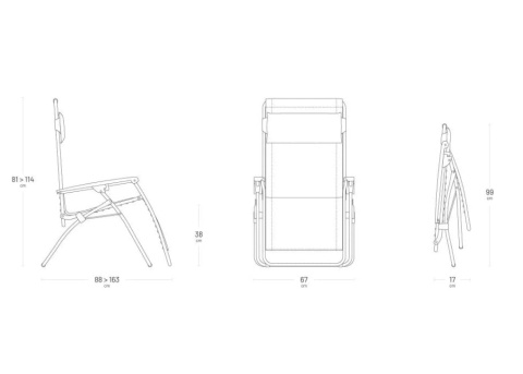 Lafuma Mobilier R Clip Luksusowy Fotel Relaksacyjny / Leżak Składany - Pozycja Zero Gravity - Żytni Beż