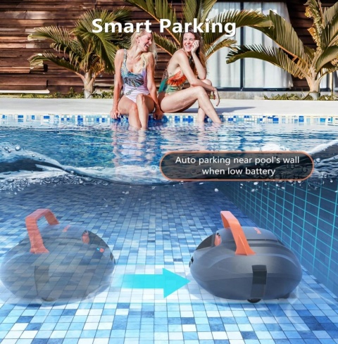 CoasTeering Bezprzewodowy Automatyczny Robot Basenowy - Akumulator 4000 mAh - do 120 m²