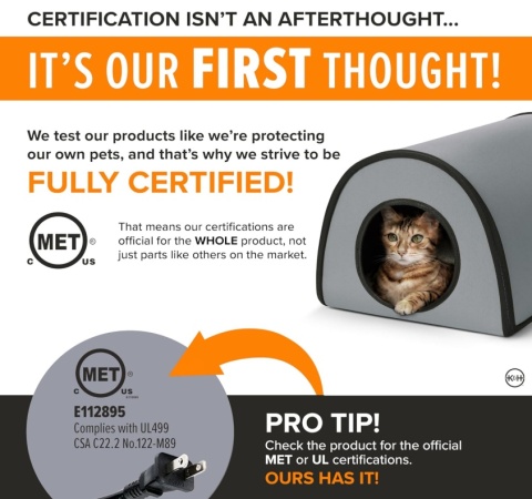 K&H Pet Products Thermo Mod Kitty Shelter - Ogrzewany i Izolowany Domek dla Kota na Zewnątrz - Mata 25W