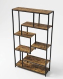 Regał Industrialny Loft – Rustykalny Brąz | Asymetryczny | 100x180x30 cm | Metalowa Rama
