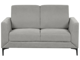 Beliani FENES sofa 2-osobowa szara tapicerowana retro do salonu