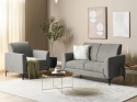 Beliani FENES sofa 2-osobowa szara tapicerowana retro do salonu