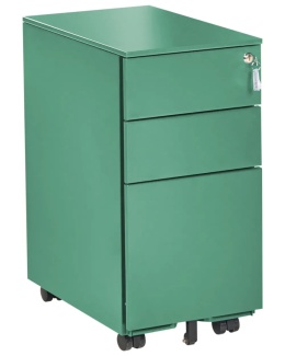 Beliani Szafka biurowa BOLSENA Metal Zielona z 3 szufladami na klucz 60 cm
