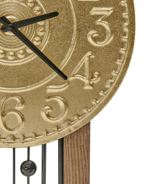 Beliani Zegar ścienny NOBELIUM złoty metalowy retro vintage 83 cm