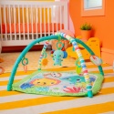 Bright Starts™ Wild Wiggles™ Safari – Interaktywna Mata Edukacyjna z Muzycznym Słonikiem i Składanym Pałąkiem FoldAway