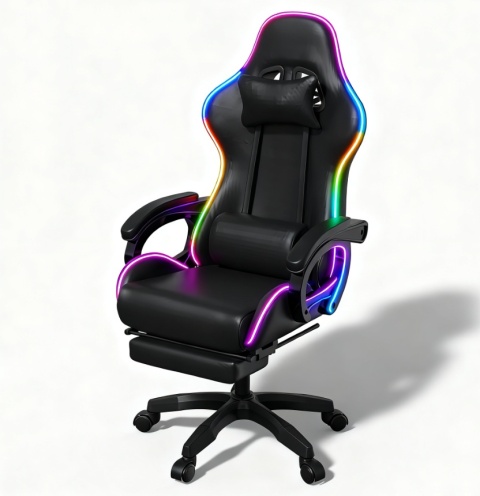 X-Gamer® CyberPulse LED Pro – Profesjonalny Ergonomiczny Fotel Gamingowy i Krzesło Biurowe – Wielofunkcyjny Masaż USB