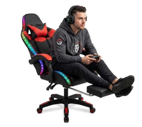 X-Gamer® CyberPulse LED Pro – Profesjonalny Ergonomiczny Fotel Gamingowy i Krzesło Biurowe – Wielofunkcyjny Masaż USB