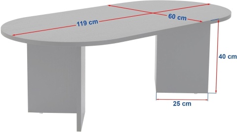 Hanah Home – Stylowy Stolik Kawowy do Salonu – Wykończenie Wood Black (Czarny Drewnopodobny) – Płyta 18 mm – 119 x 60 x 39,8 cm