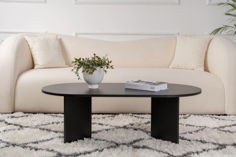 Hanah Home – Stylowy Stolik Kawowy do Salonu – Wykończenie Wood Black (Czarny Drewnopodobny) – Płyta 18 mm – 119 x 60 x 39,8 cm