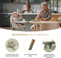 Kinderkraft Fini 2 – Wielofunkcyjne Krzesełko do Karmienia i Zabawy 2w1 – Drewniane Bukowe Nóżki – Łatwa w Czyszczeniu Ekoskóra