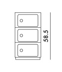 Kontenerek Kartell Componibili – Szafka Modułowa 3 Elementy | Biała | Ø32 x 58,5 cm