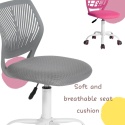 FurnitureR Macaron Krzesło Obrotowe do Biurka – Ergonomiczne Ażurowe Oparcie – Regulacja Wysokości – Stabilna Podstawa do 130 kg
