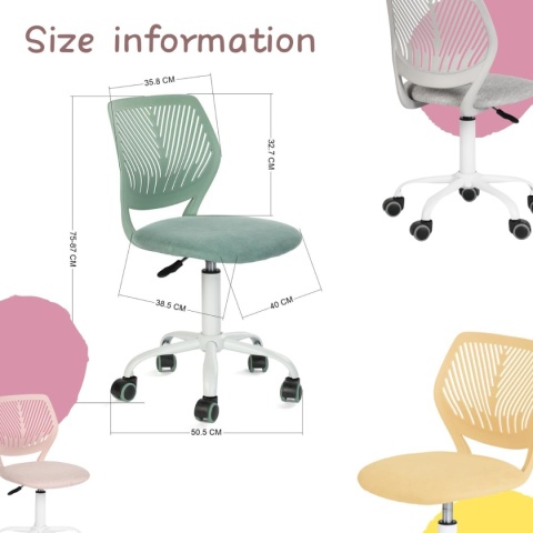 FurnitureR Macaron Krzesło Obrotowe do Biurka – Ergonomiczne Ażurowe Oparcie – Regulacja Wysokości – Stabilna Podstawa do 130 kg