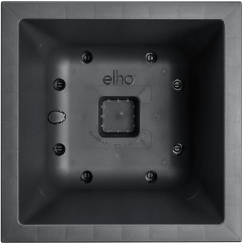 Elho Vivo Next Square 30 Donica Kwadratowa Living Black Niewidoczne Kółka i System Drenażu – Głęboka Czerń (Living Black)