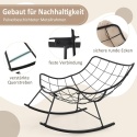 Costway Fotel Bujany Ogrodowy XXL Papasan – Stabilna Metalowa Rama do 205 kg – Wodoodporny – Kremowo-Beżowy