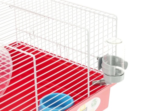 Ferplast Criceti 9 – Kompleksowa Klatka dla Chomika i Małych Gryzoni z Pełnym Wyposażeniem – Czerwona – 46 x 29,5 x 23 cm