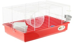 Ferplast Criceti 9 – Kompleksowa Klatka dla Chomika i Małych Gryzoni z Pełnym Wyposażeniem – Czerwona – 46 x 29,5 x 23 cm