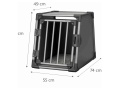 Trixie T39336 – Aluminiowa Klatka Transportowa do Samochodu – Transporter dla Psa Rozmiar M – Czarno-Szary – 55 × 61 × 74 cm