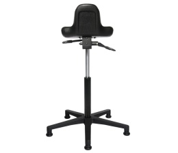 Topstar – Ergonomiczne Krzesło do Pracy Stojącej – Hoker Biurowy z Pianki PU – Regulacja Wysokości i Nachylenia – Czarny