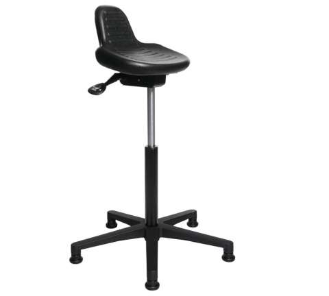 Topstar – Ergonomiczne Krzesło do Pracy Stojącej – Hoker Biurowy z Pianki PU – Regulacja Wysokości i Nachylenia – Czarny