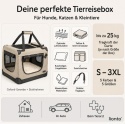 Lionto – Składany Transporter i Kojec dla Psa i Kota – Rozmiar XXL do 18 kg – Stelaż i Poduszka – Bordowy – 82 x 58 x 58 cm