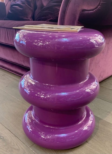 Kartell – Pilastro – Stołek i Stolik Boczny 2w1 – Projekt: Ettore Sottsass- Liliowy (Lilac) – Ø35 x 46 cm – Indoor / Outdoor
