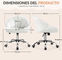 Yaheetech – Krzesło Biurowe i Obrotowe Fotel do Biurka– Luksusowy Welur z Głębokim Pikowaniem – Kolor Biały – Udźwig do 136 kg