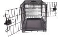 Amazon Basics – Wytrzymała Metalowa Klatka Kennelowa dla Małego Psa – Podwójne Drzwi – Czarna – 56 x 33 x 41 cm