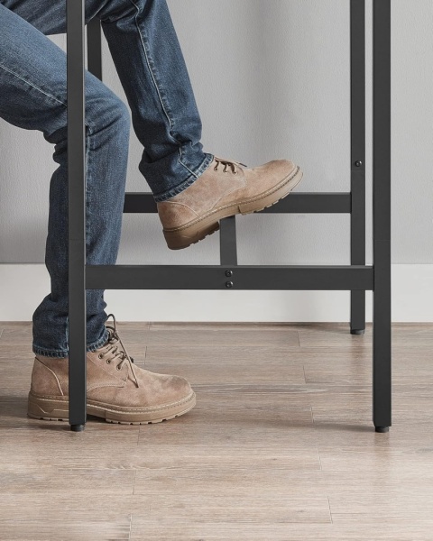 Vasagle LBT25X – Kwadratowy Wysoki Stół Barowy i Jadalniany – Styl Industrialny / Loft – Stalowa Rama i Podnóżek 60 x 60 x 92 cm