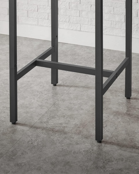 Vasagle LBT25X – Kwadratowy Wysoki Stół Barowy i Jadalniany – Styl Industrialny / Loft – Stalowa Rama i Podnóżek 60 x 60 x 92 cm