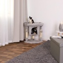 Lionto – Stabilny Drapak dla Kota z Jaskinią ,wysokość 60 cm – Mocny Sizal i Miękki Plusz – Jasnoszary – 40 x 40 x 60 cm