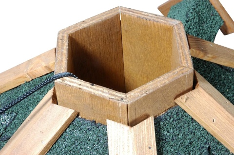 dobar 98720e – Luksusowy 6-Kątny Domek i Karmnik dla Ptaków z Silosem – Lite Drewno Sosnowe– 51 x 45 x 37 cm